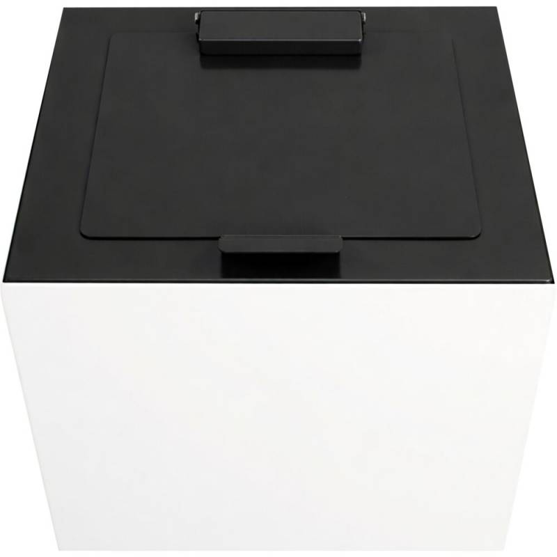 L&aring;g, V-Part Modular waste, sort, pulverlakeret st&aring;l, soft close, til modulopbygget serie, 85 og 90 liter