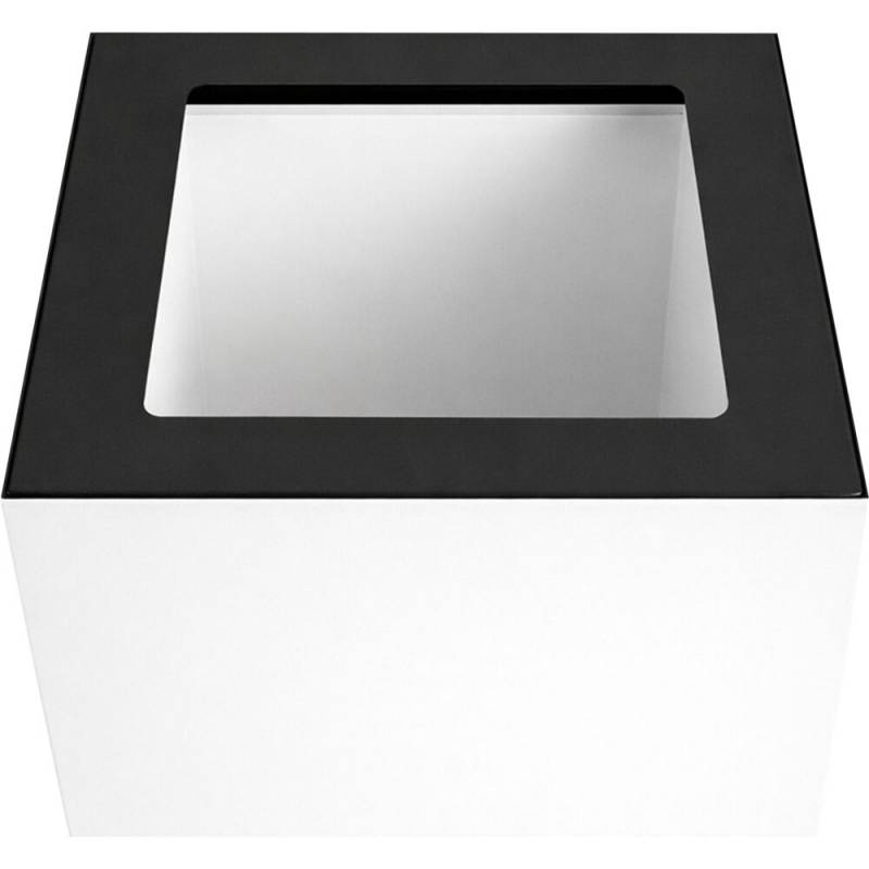 Topindsats, V-Part Modular waste, sort, pulverlakeret st&aring;l, &aring;bent indkast, til modulopbygget serie, 85 og 90 liter