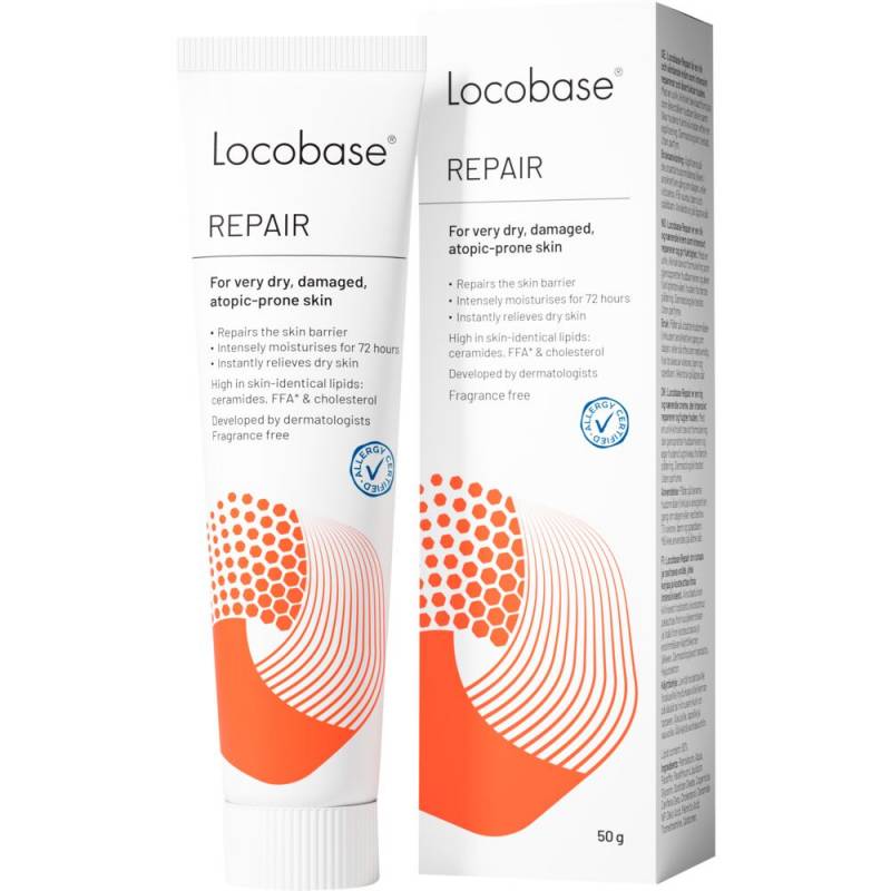 Fedtcreme, Locobase Repair, 50 ml, uden farve og parfume, 63% fedt