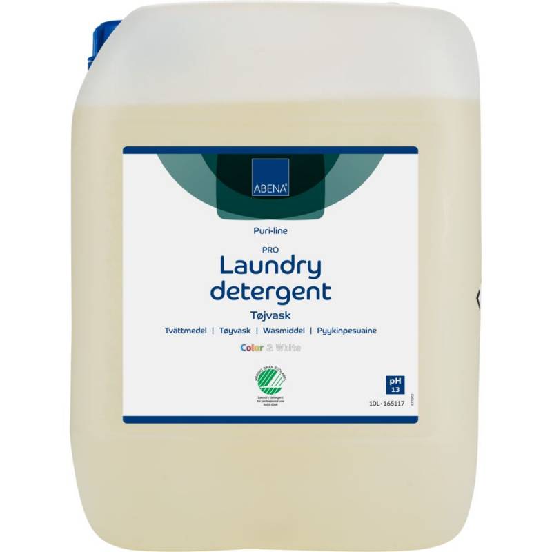 T&oslash;jvask, ABENA Puri-Line, 10 l, PRO, kul&oslash;rt og hvidt, uden farve og parfume