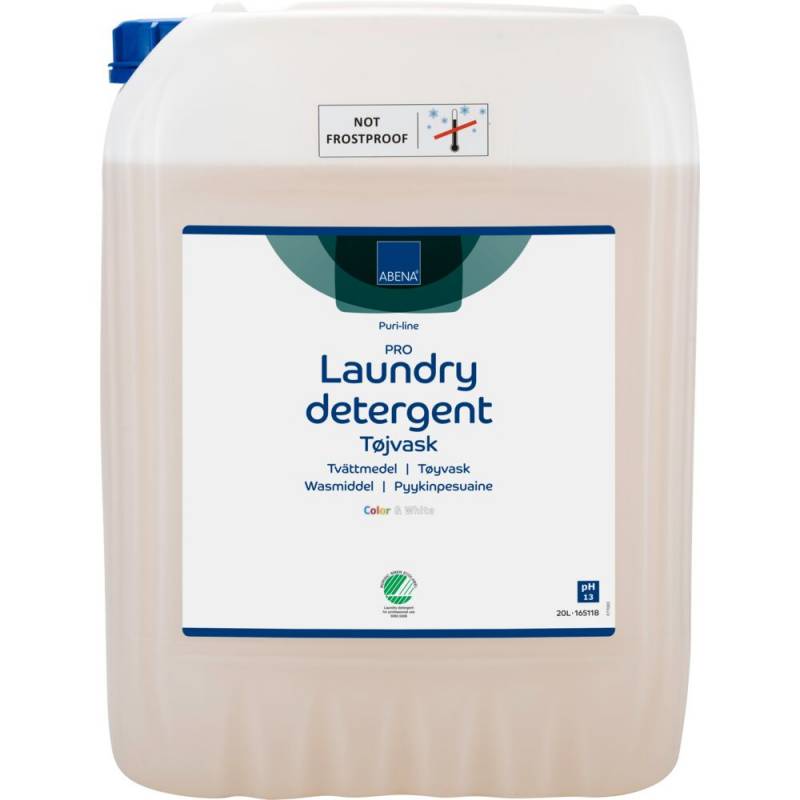 T&oslash;jvask, ABENA Puri-Line, 20 l, PRO, kul&oslash;rt og hvidt, uden farve og parfume