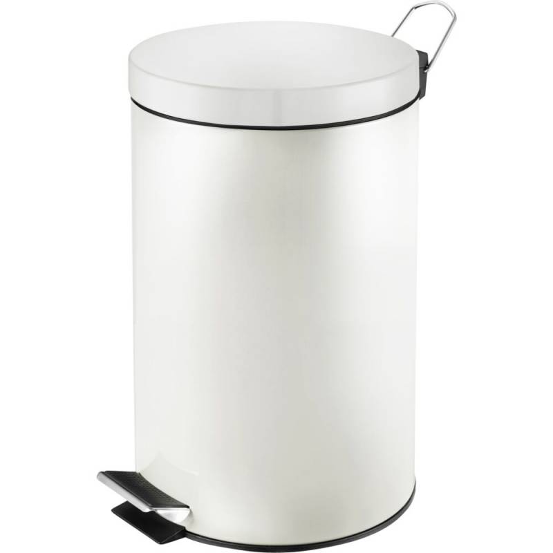 Pedalspand, V-Part, hvid, st&aring;l, 12 l, med inderspand i plast