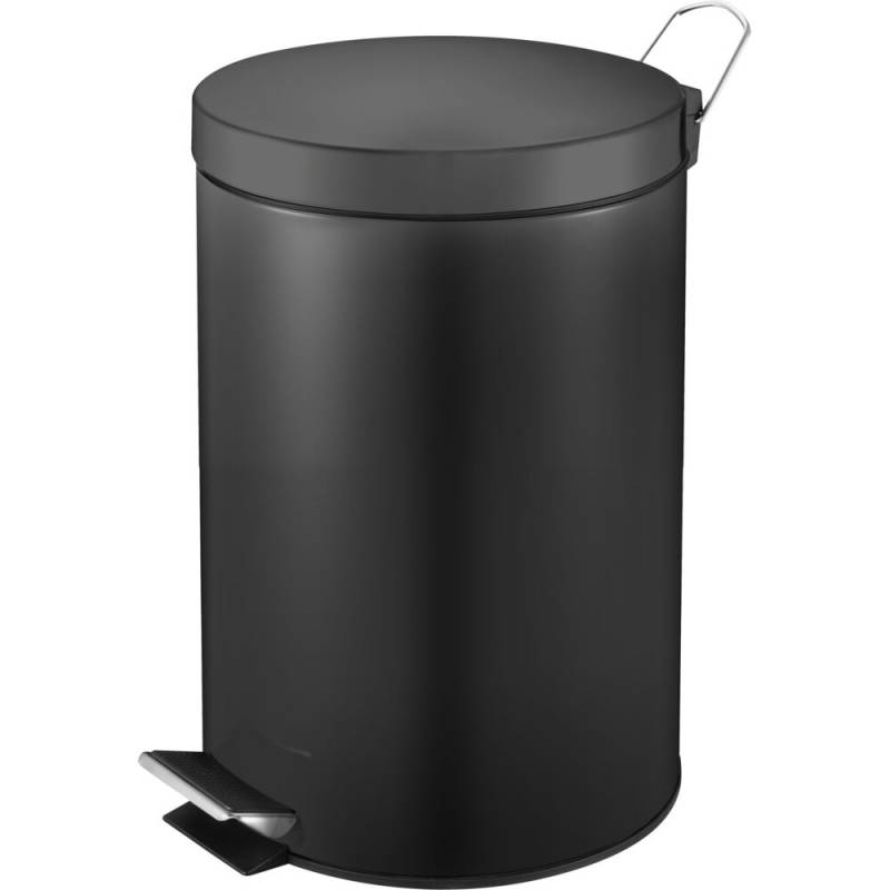Pedalspand, V-Part, sort mat, st&aring;l, 20 l, med inderspand i plast *Denne vare tages ikke retur*