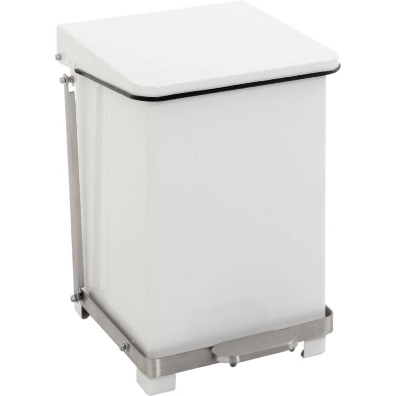 Pedalspand, V-Part, hvid, pulverlakeret st&aring;l, 27 l, s&aelig;kkeholder, soft close, ildd&aelig;mpende, fingeraftryksfri *Denne vare tages ikke retur*