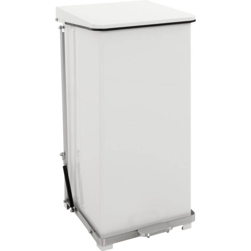 Pedalspand, V-Part, hvid, pulverlakeret st&aring;l, 90 l, s&aelig;kkeholder, soft close, ildd&aelig;mpende, fingeraftryksfri
