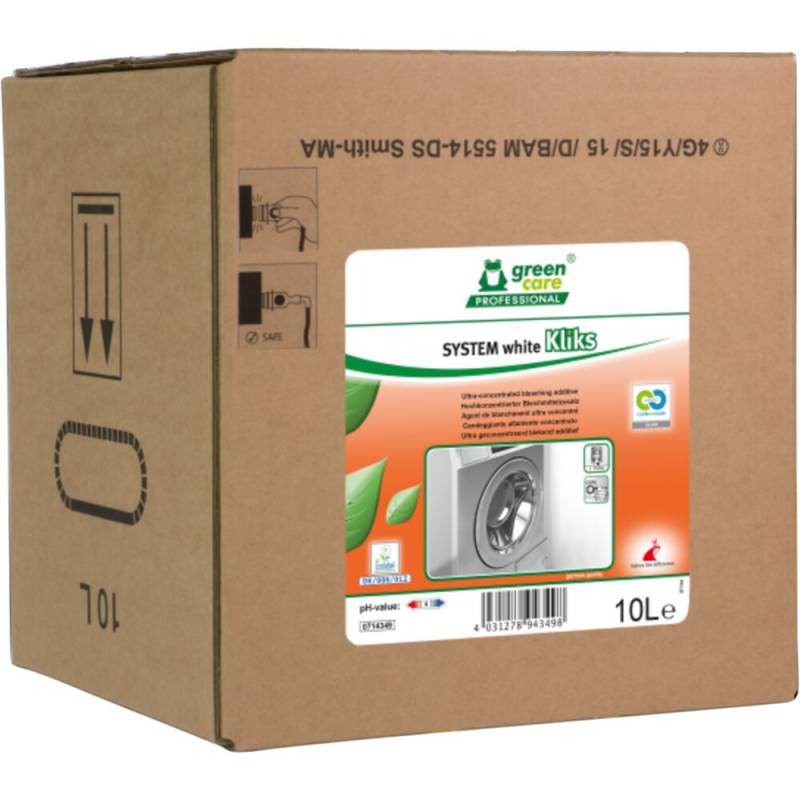 Blegemiddel, Green Care Professional SYSTEM whiteKliks, 10 l, uden klor, med farve, uden parfume *Denne vare tages ikke retur*