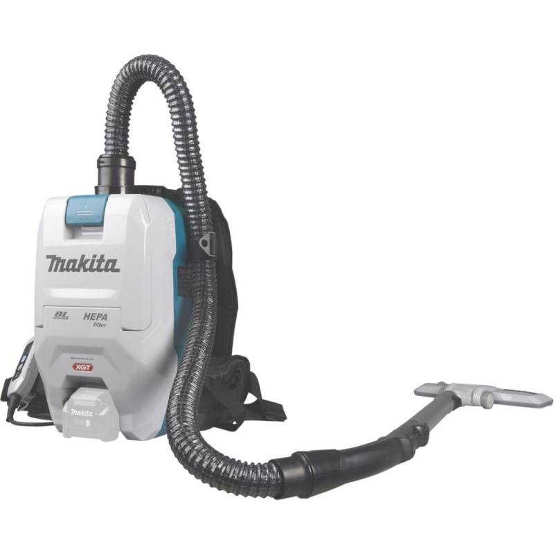 Rygst&oslash;vsuger, Makita XGT, 40V, gr&aring;, 1-rums, 2 l, antistatisk sugeslange, 5,0/1,8 l