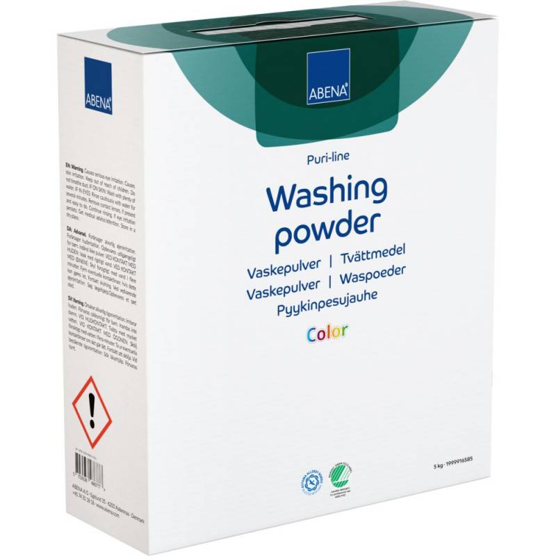 Vaskepulver, ABENA Puri-Line, kul&oslash;rt, uden farve og parfume, 5 kg