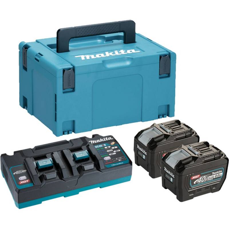 Batteripakke, Makita XGT, bl&aring;, 40V, 2x 8,0Ah, dobbelt lynlader *Denne vare tages ikke retur*