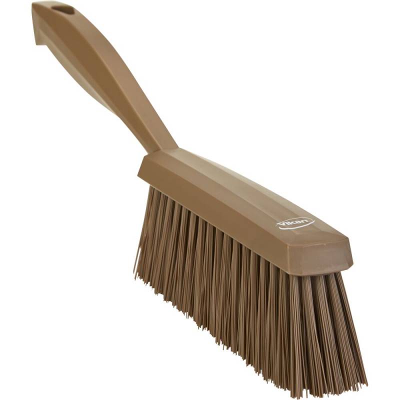 H&aring;ndkost, Vikan, 33x3,5x11cm, brun, polyester/PP/rustfrit st&aring;l, medium *Denne vare tages ikke retur*