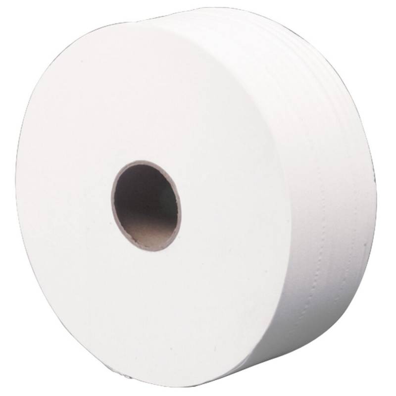 Jumborulle, ABENA Care-Ness Excellent, 2-lags, Midi, 380m x 9cm, &Oslash;26cm, hvid, nyfiber