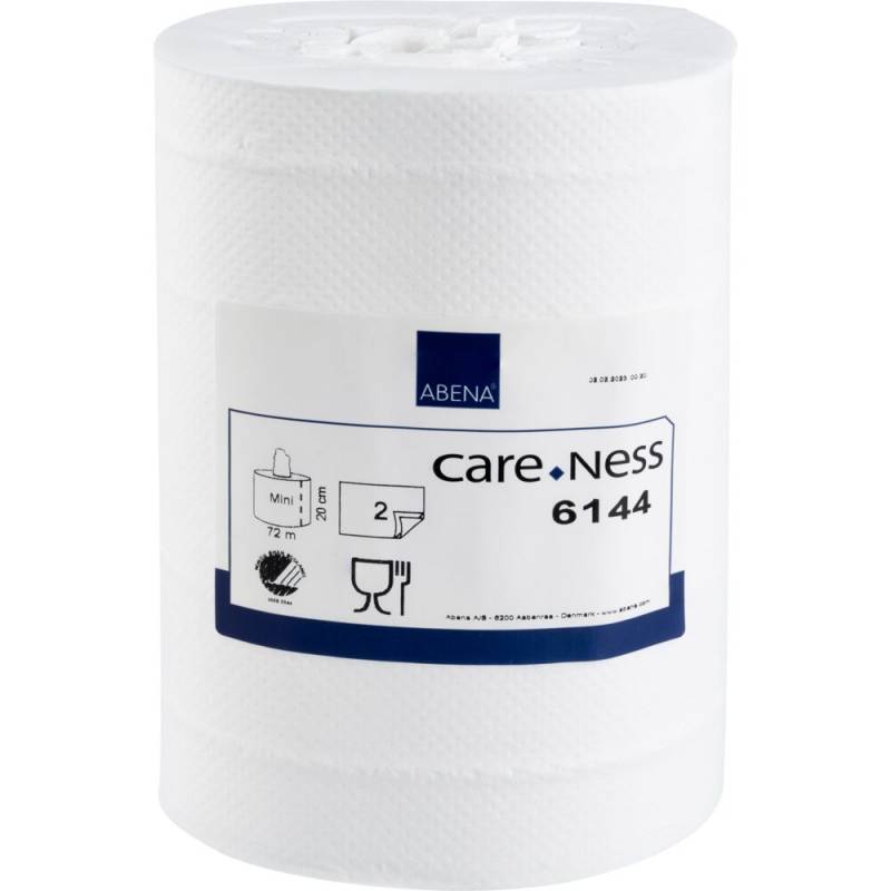 H&aring;ndkl&aelig;derulle, ABENA Care-Ness Excellent, 2-lags, Mini, 72m x 20cm, &Oslash;13cm, hvid, nyfiber, uden hylse