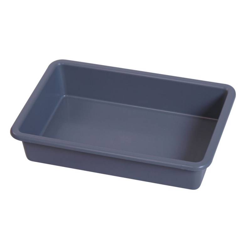 Plastbakke, Tina Trolleys, 395x260x80mm, gr&aring;, plast/PP, helbakke, til opbevaring *Denne vare tages ikke retur*