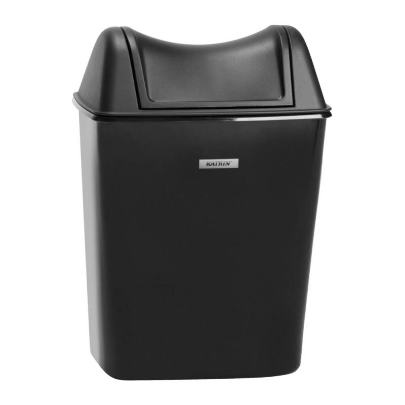 Affaldsspand, Katrin, sort, plast, 8 l, forberedt til v&aelig;gmontering *Denne vare tages ikke retur*