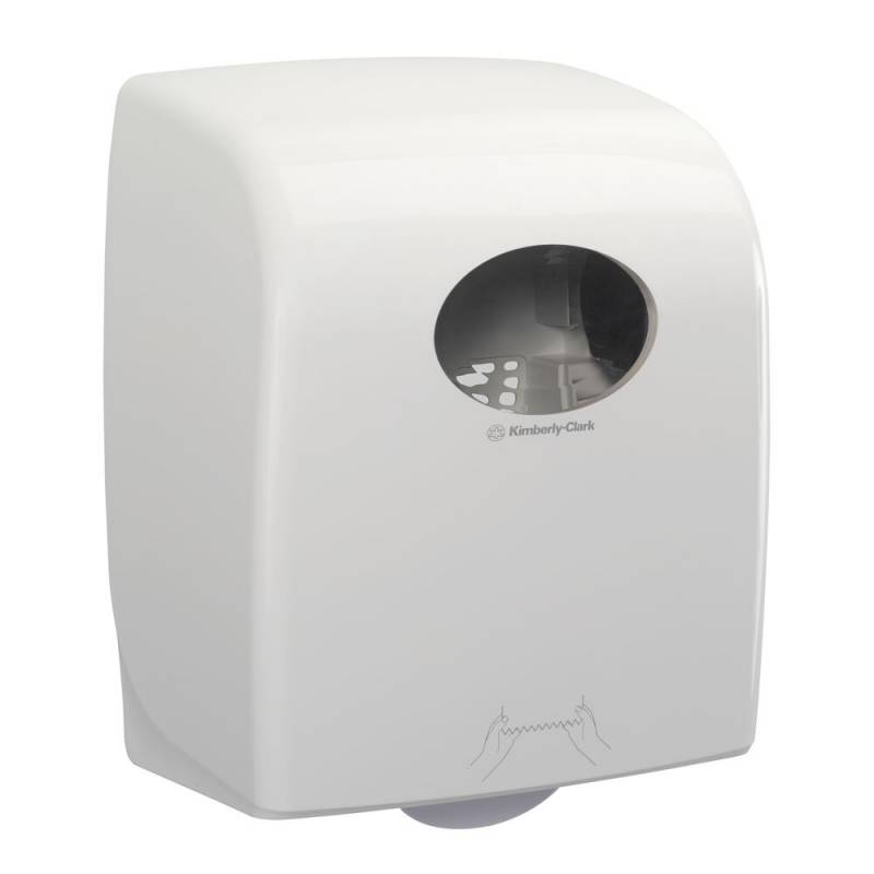 Dispenser, Kimberly-Clark Aquarius, 24,8x29,7x37,4cm, hvid, plast, til h&aring;ndkl&aelig;deruller