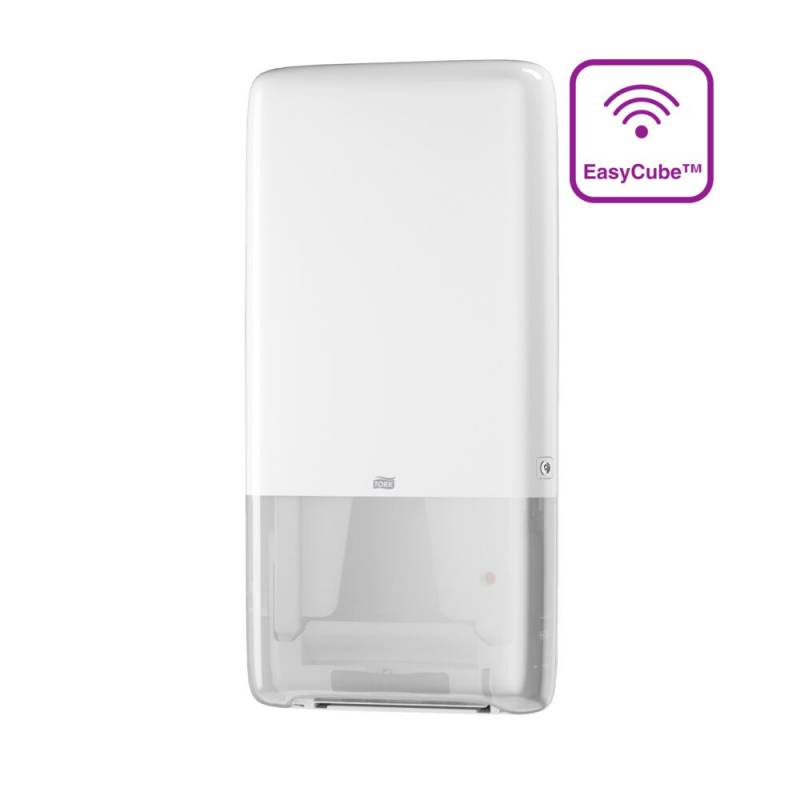 Dispenser, Tork H5, 10,1x37x73,1cm, hvid, plast, til h&aring;ndkl&aelig;deark med maks dybde 8 cm og maks bredde 20,5 cm