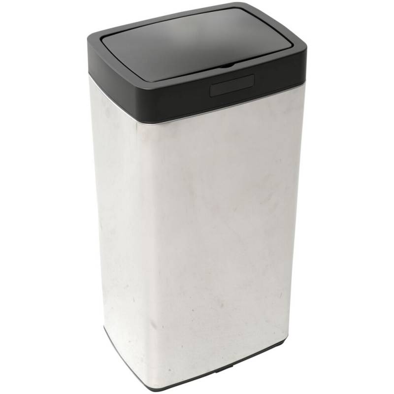 Affaldsspand st&aring;l, rustfrit st&aring;l, 45 l, sort l&aring;g, med sensorfunktion