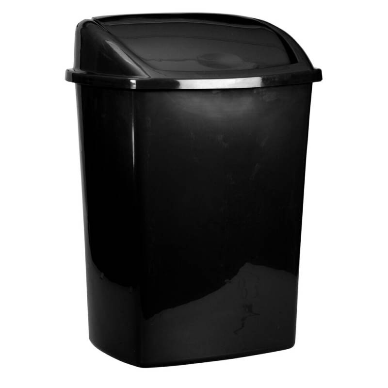 Affaldsspand, V-Part, sort, plast, 26 l, med sving l&aring;g, forberedt til v&aelig;gmontering