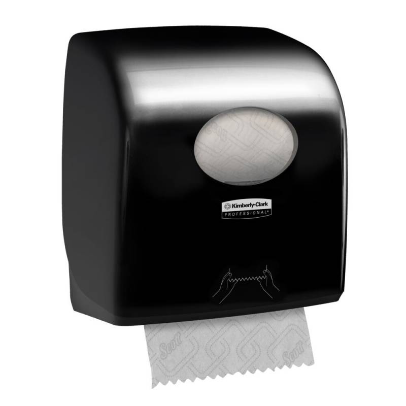 Dispenser, Kimberly-Clark, 37,4x29,7x24,8cm, sort, plast, til h&aring;ndkl&aelig;deruller *Denne vare tages ikke retur*