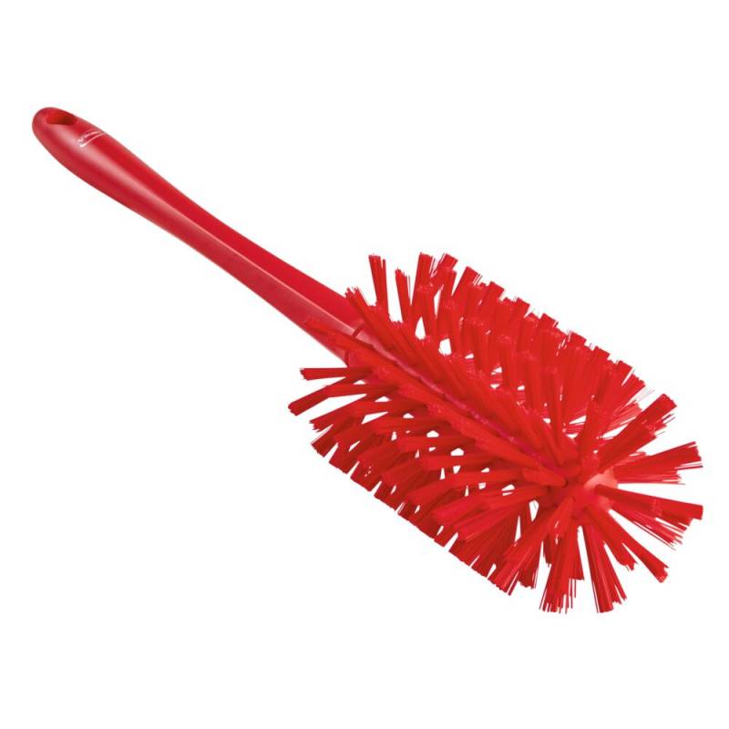 R&oslash;rb&oslash;rste, Vikan, 43cm, &Oslash;9cm, r&oslash;d, polyester/PP/rustfrit st&aring;l, medium/stiv *Denne vare tages ikke retur*