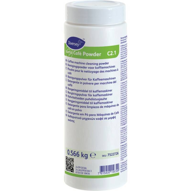 Maskinrens, Diversey Suma Caf&eacute; Powder C2.1, til kaffemaskine, uden farve og parfume, 566 g
