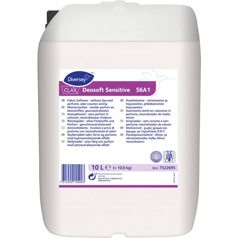 Skyllemiddel, Diversey CLAX Deosoft Breeze conc 54B1, 20 l, lugtabsorberende, med farve og parfume *Denne vare tages ikke retur*