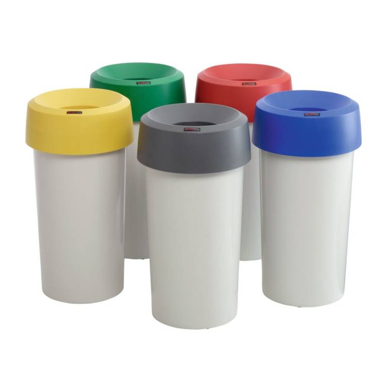 Affaldsspand, Rotho Mode, lysegr&aring;, plast, 50 l, med b&aelig;reh&aring;ndtag, mulighed for fastg&oslash;relse af posen, til tungt affald