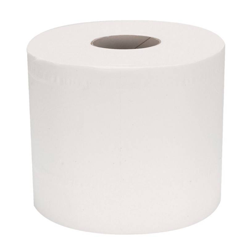Toiletpapir, neutral, 2-lags, 33,75m x 9,8cm, &Oslash;10cm, hvid, nyfiber