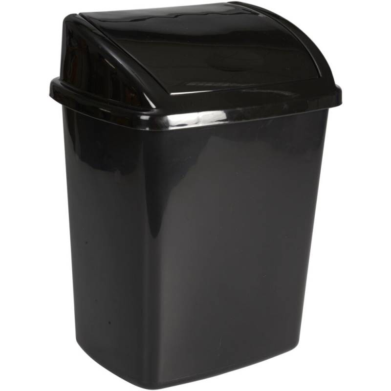 Affaldsspand, V-Part, sort, plast, 8 l, med sving l&aring;g, forberedt til v&aelig;gmontering *Denne vare tages ikke retur*
