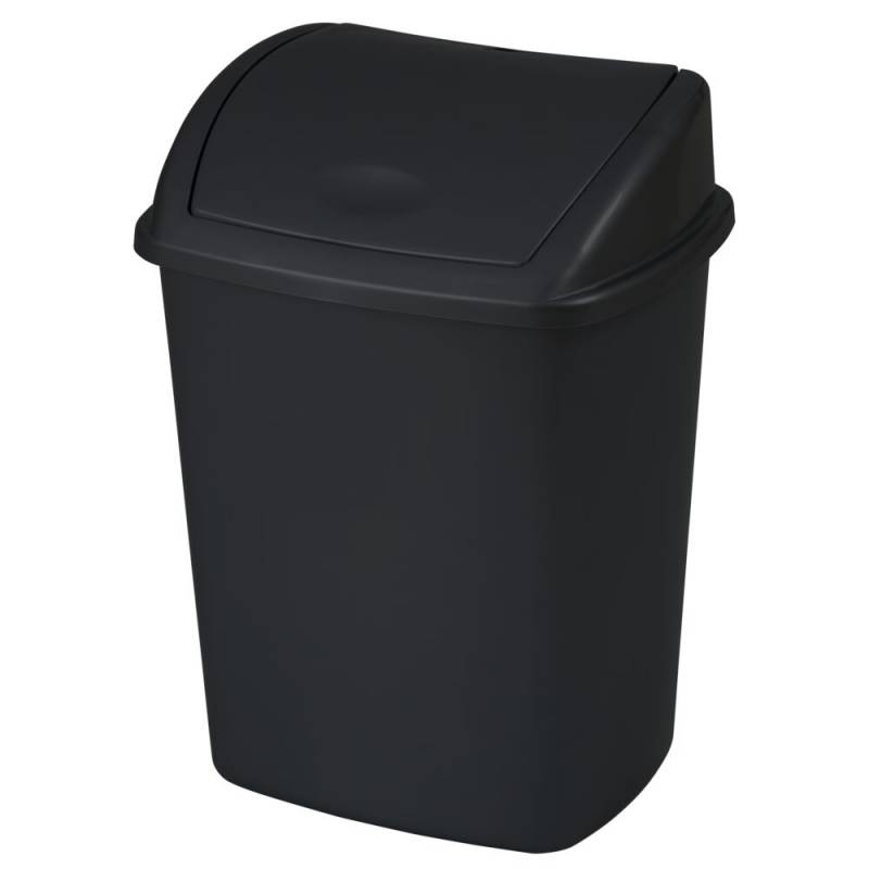 Affaldsspand, V-Part, sort, plast, 15 l, med sving l&aring;g, forberedt til v&aelig;gmontering