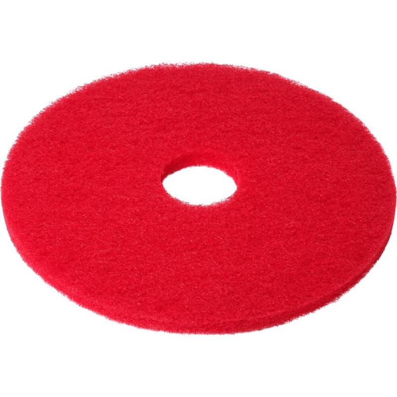 Gulvrondel, 18", &Oslash;457mm, r&oslash;d, genanvendt PET fiber, til daglig reng&oslash;ring