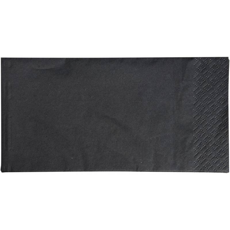 Middagsserviet, ABENA Gastro, 3-lags, 1/8 HF, 40x40cm, sort, nyfiber
