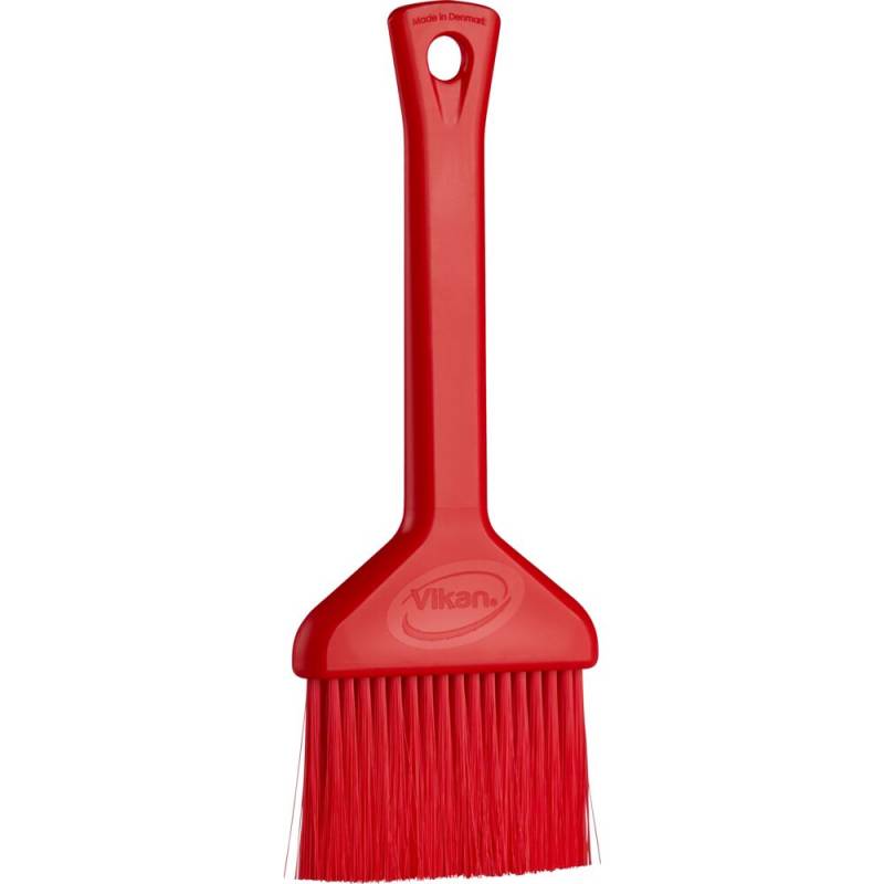 Levnedsmiddelpensel, Vikan, 19,5x7x1,5cm, r&oslash;d, polyester/PP/rustfrit st&aring;l, 7 cm, bl&oslash;d *Denne vare tages ikke retur*
