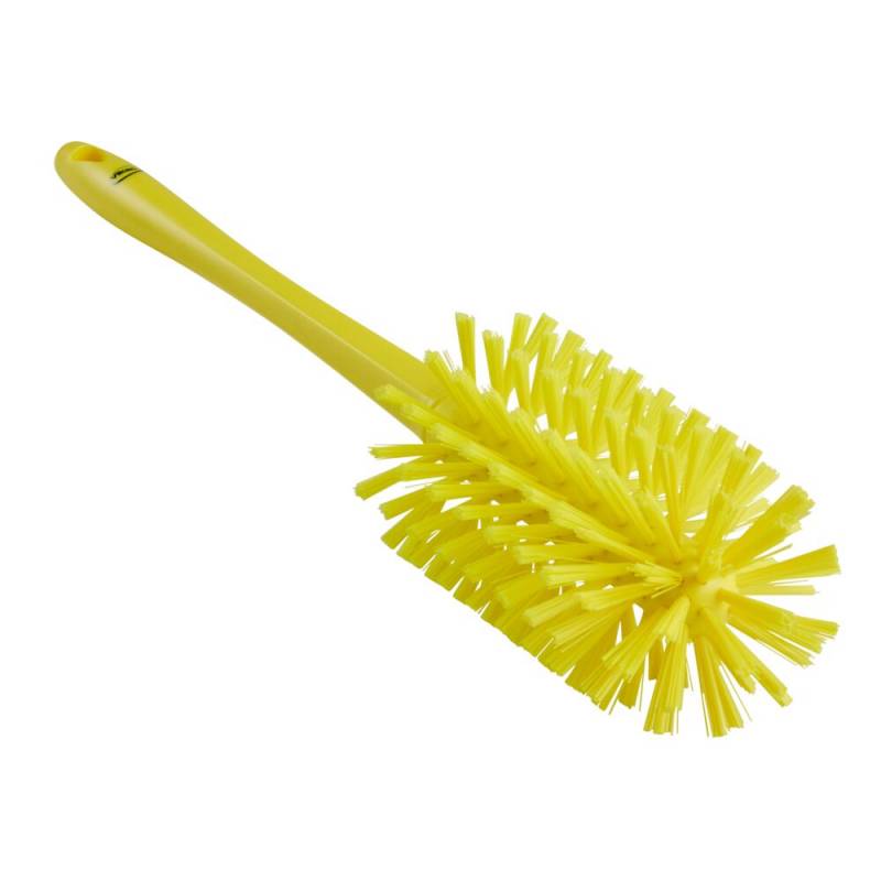 R&oslash;rb&oslash;rste, Vikan, 43cm, &Oslash;9cm, gul, polyester/PP/rustfrit st&aring;l, medium/stiv *Denne vare tages ikke retur*