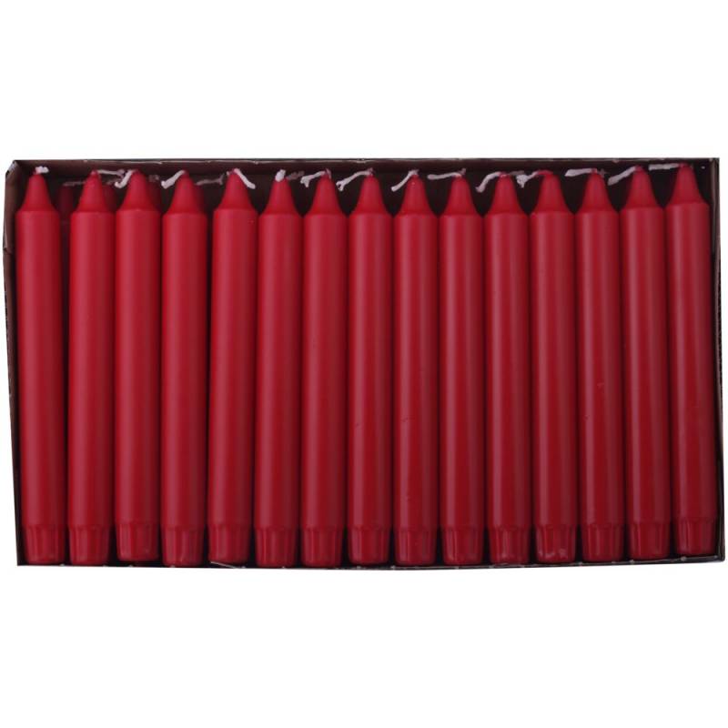 Kronelys, 20cm, &Oslash;2,3cm, r&oslash;d, 8 timer, stearin