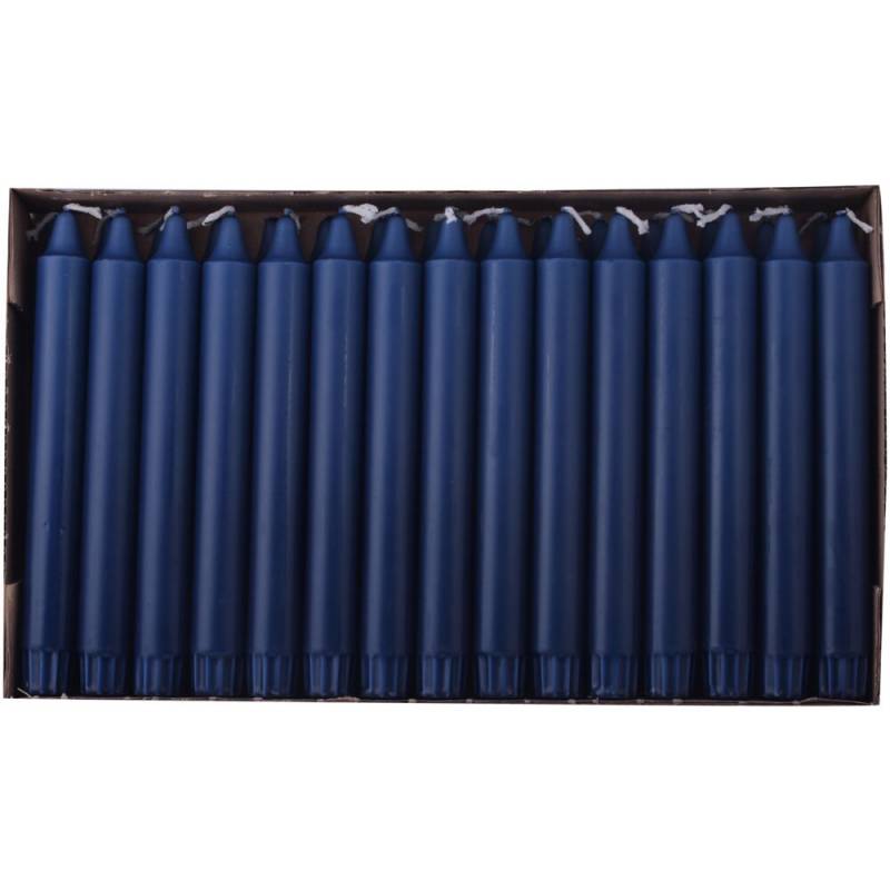 Kronelys, 20cm, &Oslash;2,3cm, m&oslash;rkebl&aring;, 8 timer, stearin