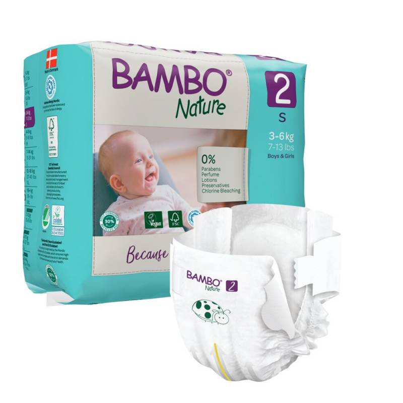 B&oslash;rneble, tapeble, milj&oslash;m&aelig;rket, Bambo Nature, 2, 3-6 kg