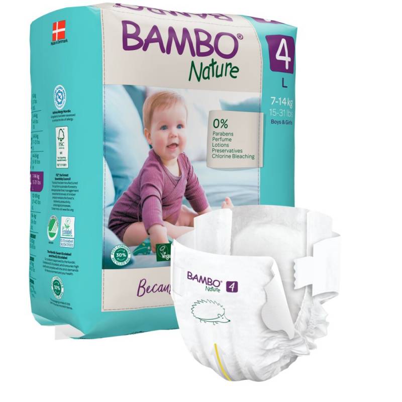 B&oslash;rneble, tapeble, milj&oslash;m&aelig;rket, Bambo Nature, 4, 7-14 kg