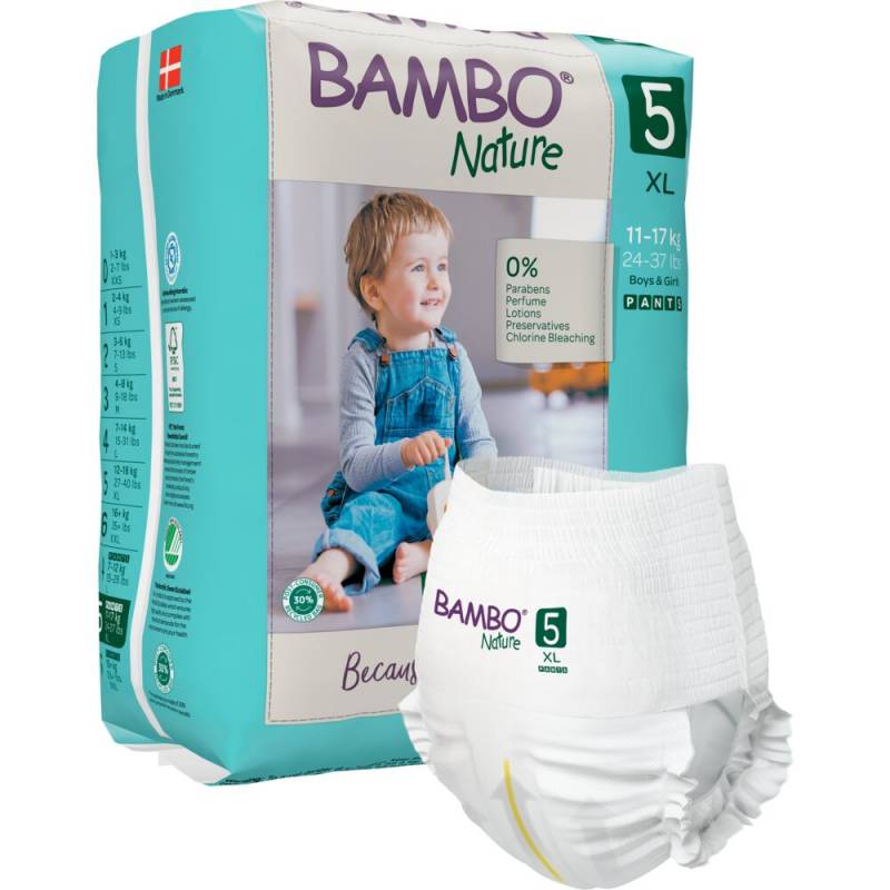 B&oslash;rneble, bukseble, milj&oslash;m&aelig;rket, Bambo Nature Pants, 5, 11-17 kg