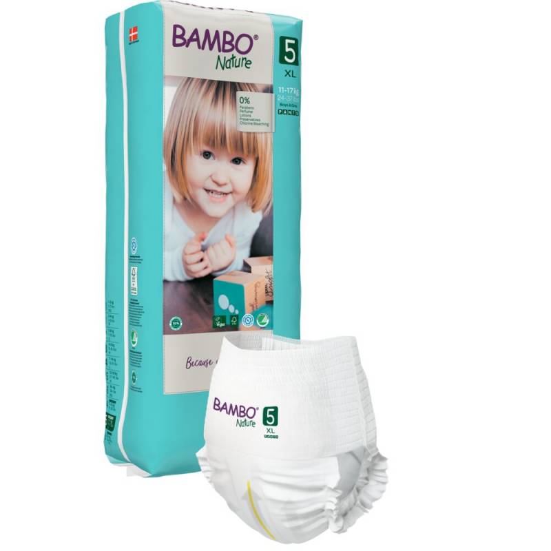 B&oslash;rneble, bukseble, milj&oslash;m&aelig;rket, Bambo Nature Pants, 5, tall pack, (Tall), 11-17 kg
