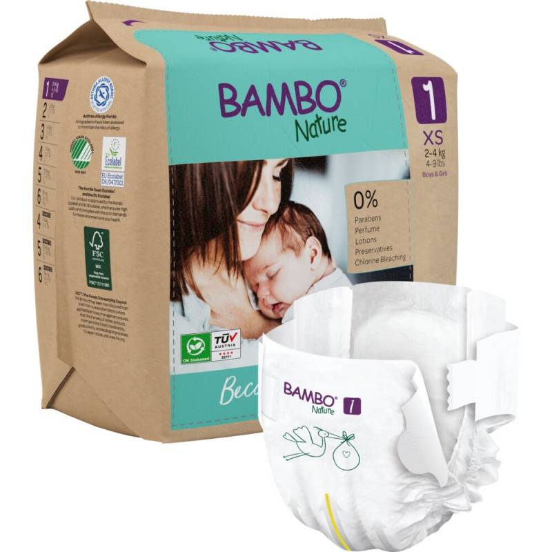 B&oslash;rneble, tapeble, milj&oslash;m&aelig;rket, Bambo Nature, 1, papirspose, paper bag, 2-4 kg
