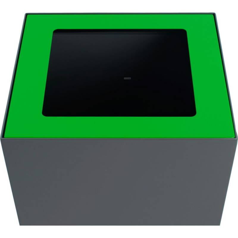 Topindsats V-Part, gr&oslash;n, pulverlakeret st&aring;l, &aring;bent indkast, til modulopbygget serie, 85 og 90 liter *Denne vare tages ikke retur*