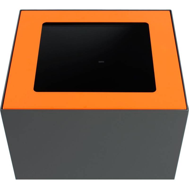 Topindsats V-Part, orange, pulverlakeret st&aring;l, &aring;bent indkast, til modulopbygget serie, 85 og 90 liter *Denne vare tages ikke retur*