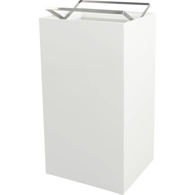 Affaldsspand, V-Part Modular waste, hvid, pulverlakeret st&aring;l, 90 l, modulopbygget til kildesortering