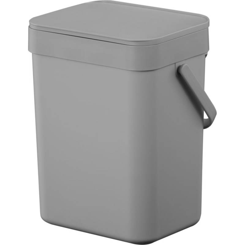 Affaldsspand, EKO Puro, gr&aring;, plast, 5 l, med hank, til madaffald *Denne vare tages ikke retur*