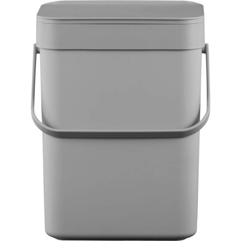 Affaldsspand, EKO Puro, gr&aring;, plast, 7 l, med hank, til madaffald *Denne vare tages ikke retur*