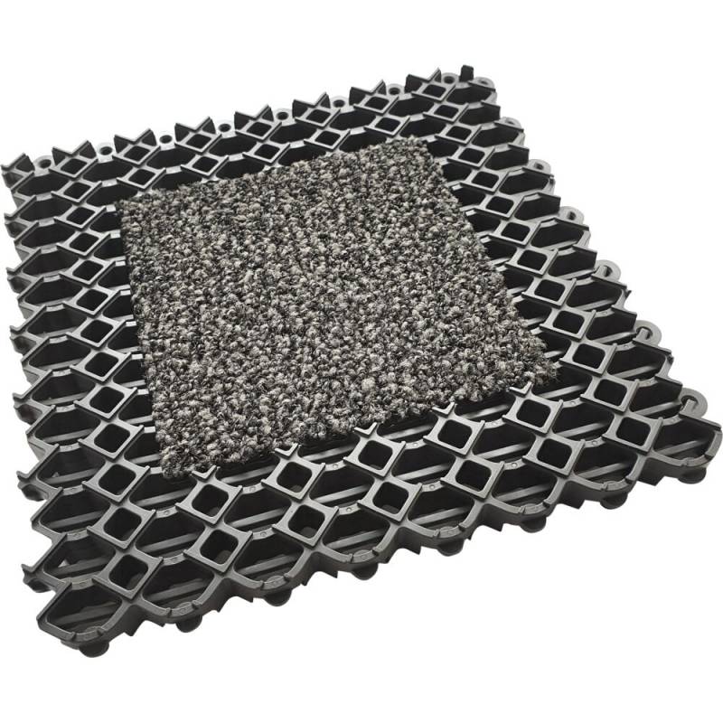 Skrabem&aring;tte, Vileda, V-Mat R-Duo, 25x25x1,4cm, antracit,  45% genanvendt materiale, med tekstilfyld