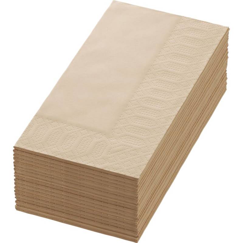 Middagsserviet, Duni, 2-lags, 1/8 fold, 40x40cm, natur, nyfiber