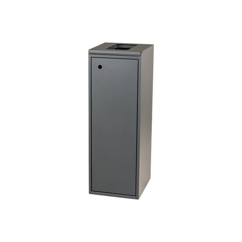 Affaldsspand, Tina Trolleys, gr&aring;, pulverlakeret st&aring;l, 60 l, med &aring;bent l&aring;g, soft close, forberedt til v&aelig;gmontering *Denne vare tages ikke retur*