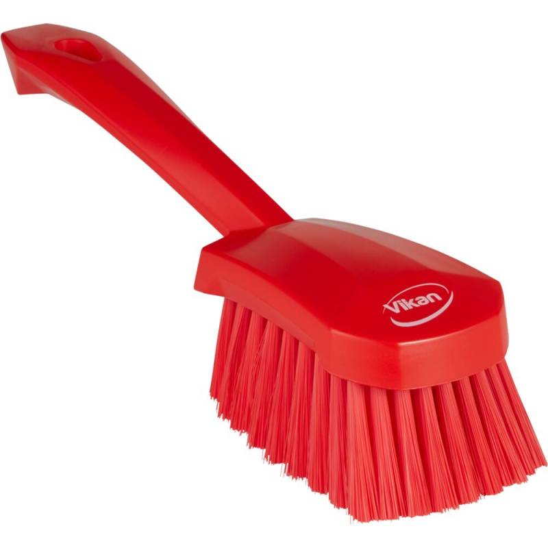 Opvaskeb&oslash;rste, Vikan, 27cm, r&oslash;d, polyester/PP/rustfrit st&aring;l, m/kort skaft, bl&oslash;d *Denne vare tages ikke retur*